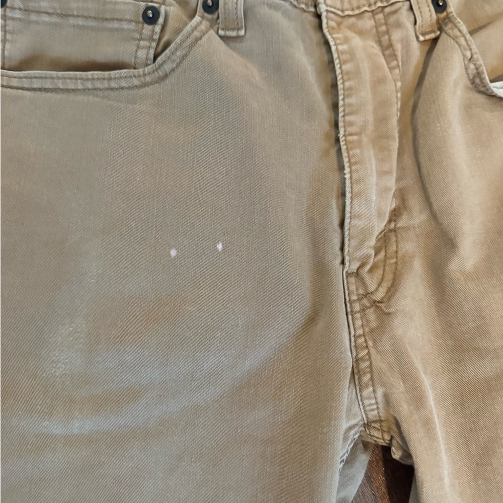Levi's 505 Khaki Denim Jeans Distressed - Picture 8 of 10